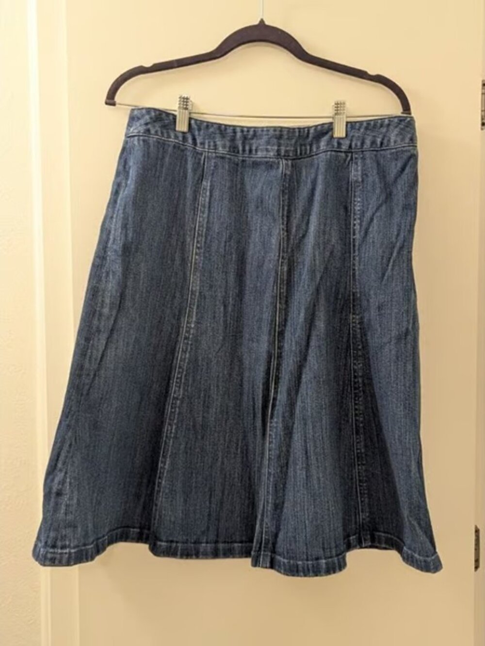 L.L. Bean Denim A-Line Skirt Classic Fit Womens Size 12